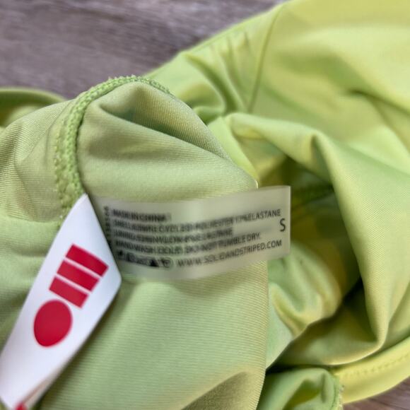 Solid & Striped Lime Green One Shoulder Swimsuit Asymmetrical Cutout NWOT S - Picture 7 of 7